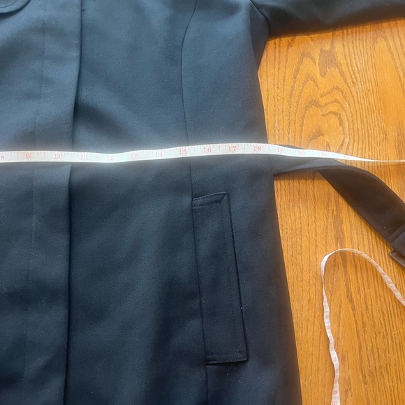 Ann Taylor Vintage Wool Blend Long Black Belted Trench Coat Dress 8 •Msurmnts• - Picture 9 of 13